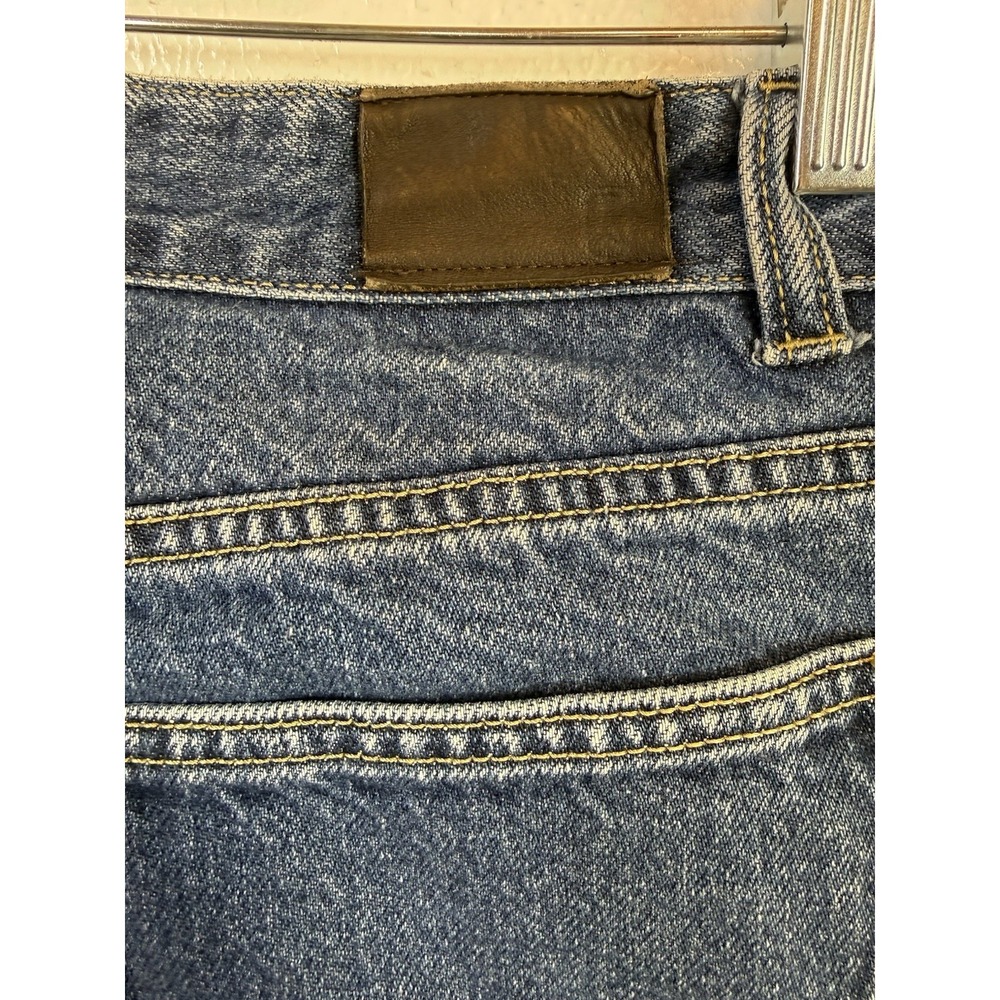 Lands End Womens Jeans Size 14 Blue Denim Relax Fit Tapered Leg Cotton Hipster - Picture 9 of 11